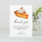 Carte De Remerciements Baby shower d'automne du Citrouille Cutie Pie (Debout devant)