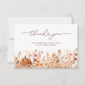 Carte de remerciements Baby shower d'automne du pe (Devant)