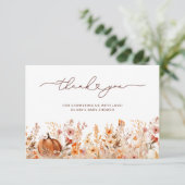 Carte de remerciements Baby shower d'automne du pe (Debout devant)