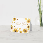 Carte De Remerciements Baby shower d'automne du tournesol (Devant)