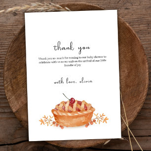 Carte De Remerciements Baby shower d'automne rustique à la petite croûte 