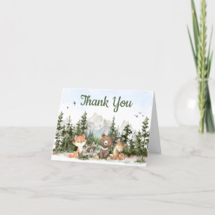 Carte De Remerciements Baby shower d'aventure pour les animaux des bois