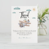 Carte De Remerciements Baby shower d'avion (Debout devant)