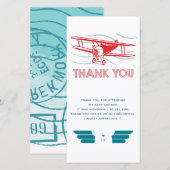 Carte De Remerciements Baby shower d'avion (Devant / Derrière)
