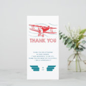 Carte De Remerciements Baby shower d'avion (Debout devant)