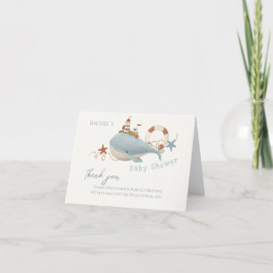 Carte De Remerciements Baby shower de baleines adorable
