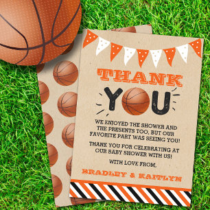 Carte De Remerciements Baby shower de base-ball à thème
