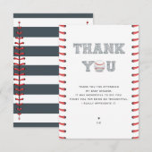Carte De Remerciements Baby shower de baseball (Devant / Derrière)