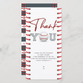 Carte De Remerciements Baby shower de baseball (Devant / Derrière)