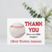 Carte De Remerciements Baby shower de baseball (Debout devant)