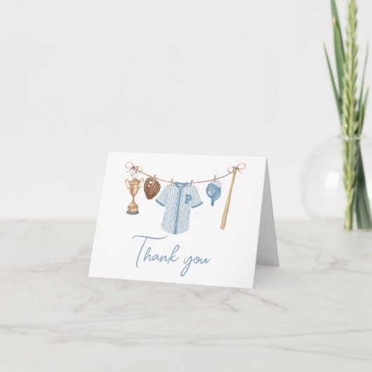 Carte De Remerciements Baby shower de baseball Little Slugger (Devant)