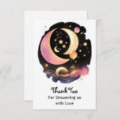 Carte De Remerciements Baby shower de bébé céleste de charme (Devant / Derrière)