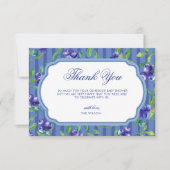 Carte De Remerciements Baby shower de bleuets doux (Devant)