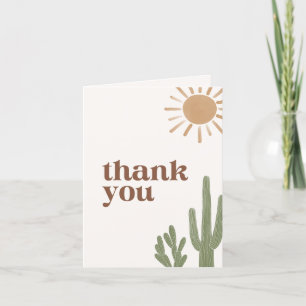 Carte De Remerciements Baby shower de Boho Desert Cactus