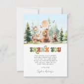 Carte De Remerciements Baby shower de bois de Beary Cute (Devant)