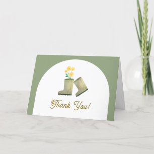 Carte De Remerciements Baby shower de bottes florales de l'arc de Boho cu