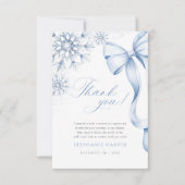 Carte De Remerciements Baby shower de boue bleue Snowflake (Devant)