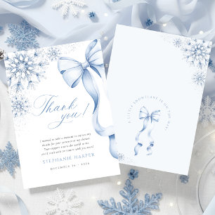 Carte De Remerciements Baby shower de boue bleue Snowflake