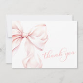 Carte De Remerciements Baby shower de boule rose (Devant)