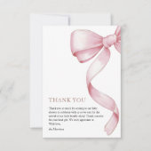 Carte De Remerciements Baby shower de boule rose (Devant)