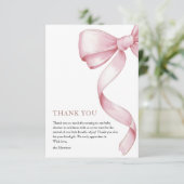 Carte De Remerciements Baby shower de boule rose (Debout devant)