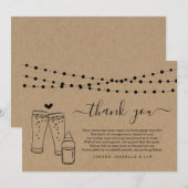 Carte De Remerciements Baby shower de brassage de bébé de jumeaux (Devant / Derrière)