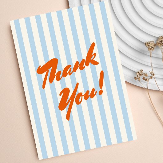 Carte De Remerciements Baby shower de cadre Abstrait rétro orange