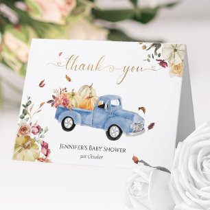 Carte De Remerciements Baby shower de camion Vintage Little Citrouille Fa