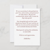 Carte De Remerciements Baby shower de cerfs (Dos)