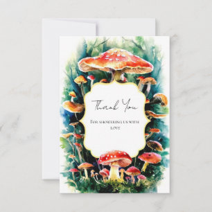 Carte De Remerciements Baby shower de champignons Little Boho