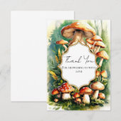 Carte De Remerciements Baby shower de champignons magiques Boho (Devant / Derrière)