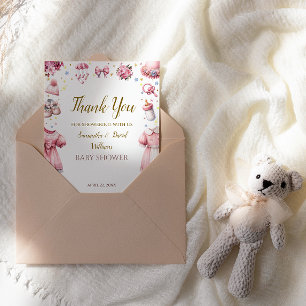 Carte De Remerciements Baby shower de charme rose doux Floral