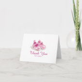 Carte De Remerciements Baby shower de chaussures roses (Devant)
