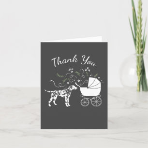 Carte De Remerciements Baby shower de Chien Dalmatien gris chiot