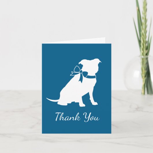 Carte De Remerciements Baby shower de chien taureau Pit (Devant)