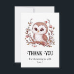 Carte De Remerciements Baby shower de Chouette mystique mou<br><div class="desc">Express tes remerciements sincères avec nos Cartes de Remerciements pour le Baby shower de Chouette Mystique Cute. Avec des modèles de choux mignons et mystiques, ces cartes ajoutent une touche enchanteresse à votre gratitude. Faites savoir à vos invités combien vous appréciez leur présence et leurs cadeaux avec ces notes de...</div>