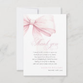 Carte De Remerciements Baby shower de cou rose fille (Devant)