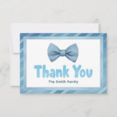 Carte De Remerciements Baby shower de Cravate bleu mou (Devant)