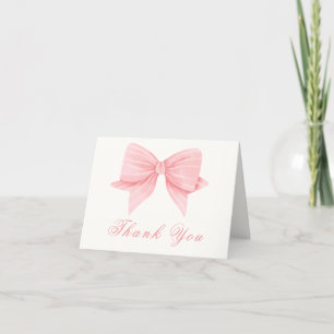 Carte De Remerciements Baby shower de Cravate minimaliste rose moderne