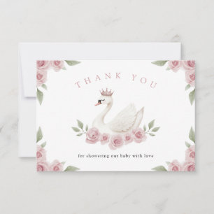 Carte De Remerciements Baby shower de cygne