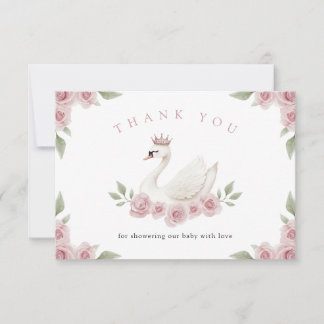 Carte De Remerciements Baby shower de cygne
