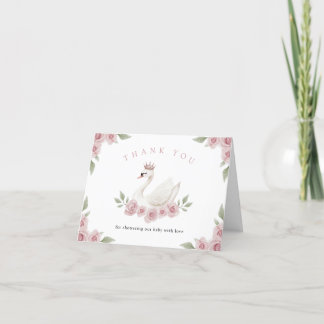 Carte De Remerciements Baby shower de cygne