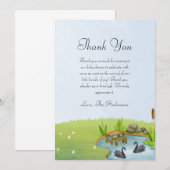 Carte De Remerciements Baby shower de cygne noir (Devant / Derrière)