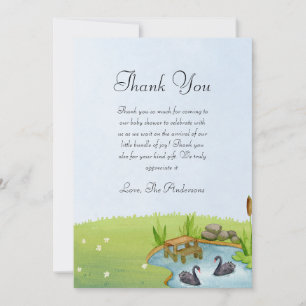 Carte De Remerciements Baby shower de cygne noir