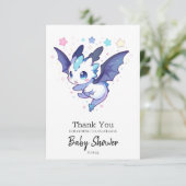 Carte De Remerciements Baby shower de dragon magique (Debout devant)