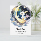 Carte De Remerciements Baby shower de dragon mystique (Debout devant)