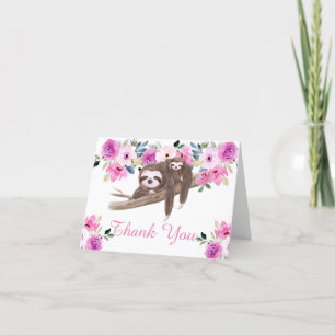 Carte De Remerciements Baby shower de fentes couchage mignon