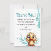 Carte De Remerciements Baby shower de fête de piscine (Devant)