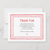 Carte De Remerciements Baby shower de fille rose amante (Devant)