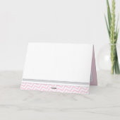 Carte De Remerciements Baby shower de fille rose Grey (Dos)